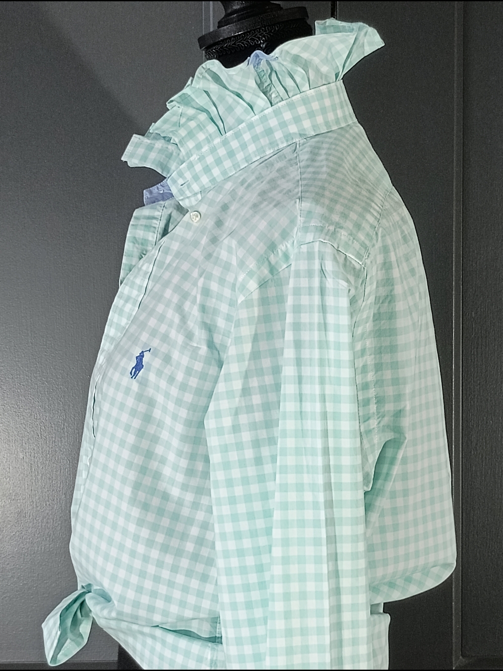 Upcycled Women's Ralph Lauren Ruffled Collar Shirt - Picture 4 of 9